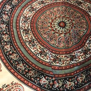 Orange and blue typestry